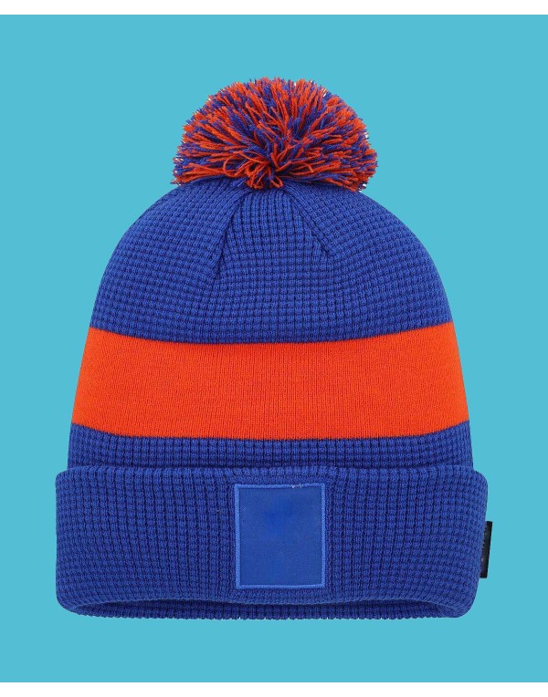 Men's Knit Hat with Cuffed Design and Pom