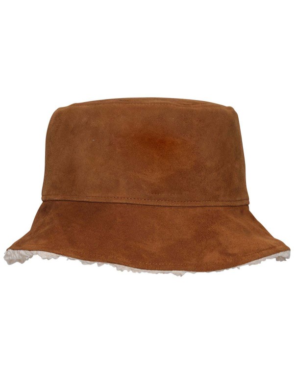 Suede Bucket with Faux Hat