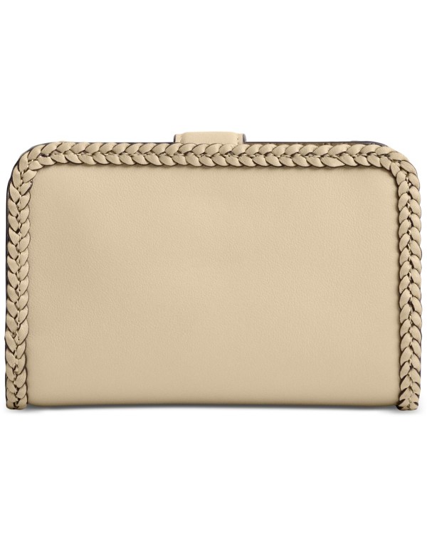 Braided Leather Trim Medium Wallet