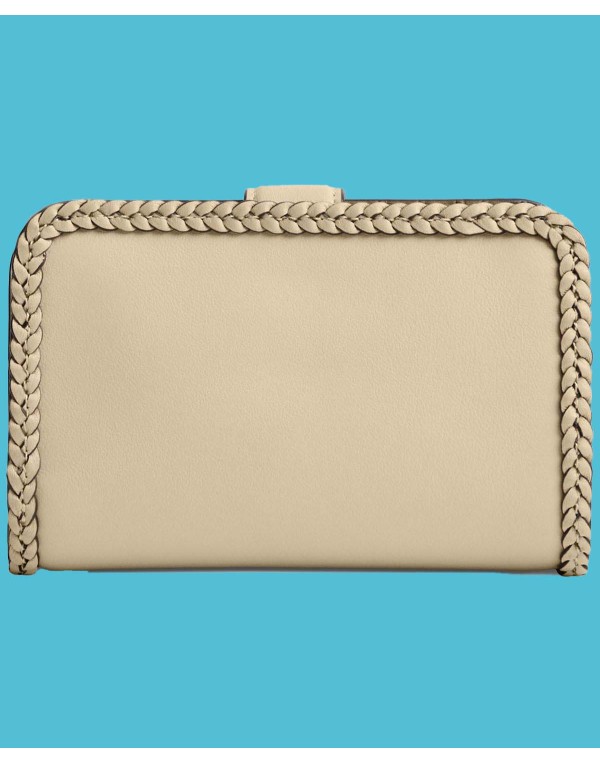 Braided Leather Trim Medium Wallet