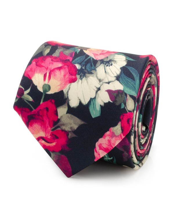 Men's Painted Floral Silk Tie