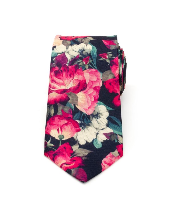 Men's Painted Floral Silk Tie