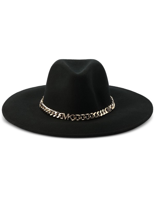 Women's Felted Wool Fedora with Chain Band