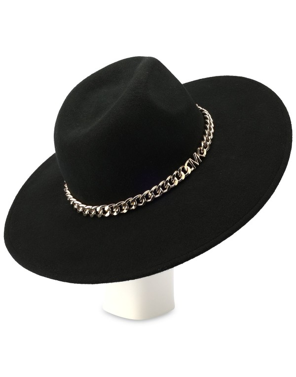 Women's Felted Wool Fedora with Chain Band