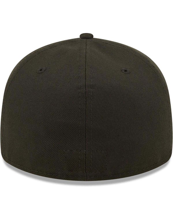 Men's Black White Low Profile Fitted Hat