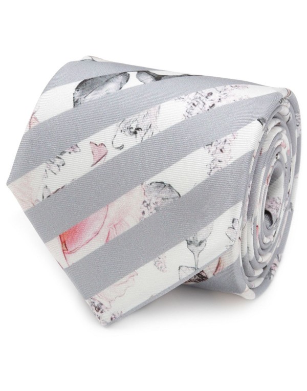 Men's Painted Floral Stripe Tie